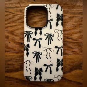 Casely Black and White Bow iPhone 14 Pro Case